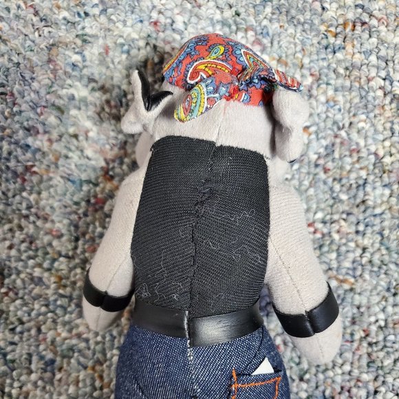 PLUSH BULLDOG WITH HARLEY-DAVIDSON FLAMES ON FRONT - Picture 2 of 3